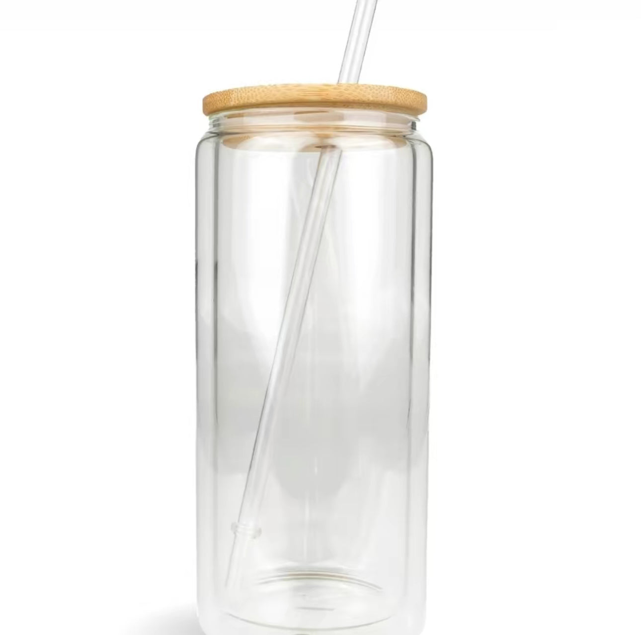 16oz Blank Glass Snowglobe with Bamboo Lid